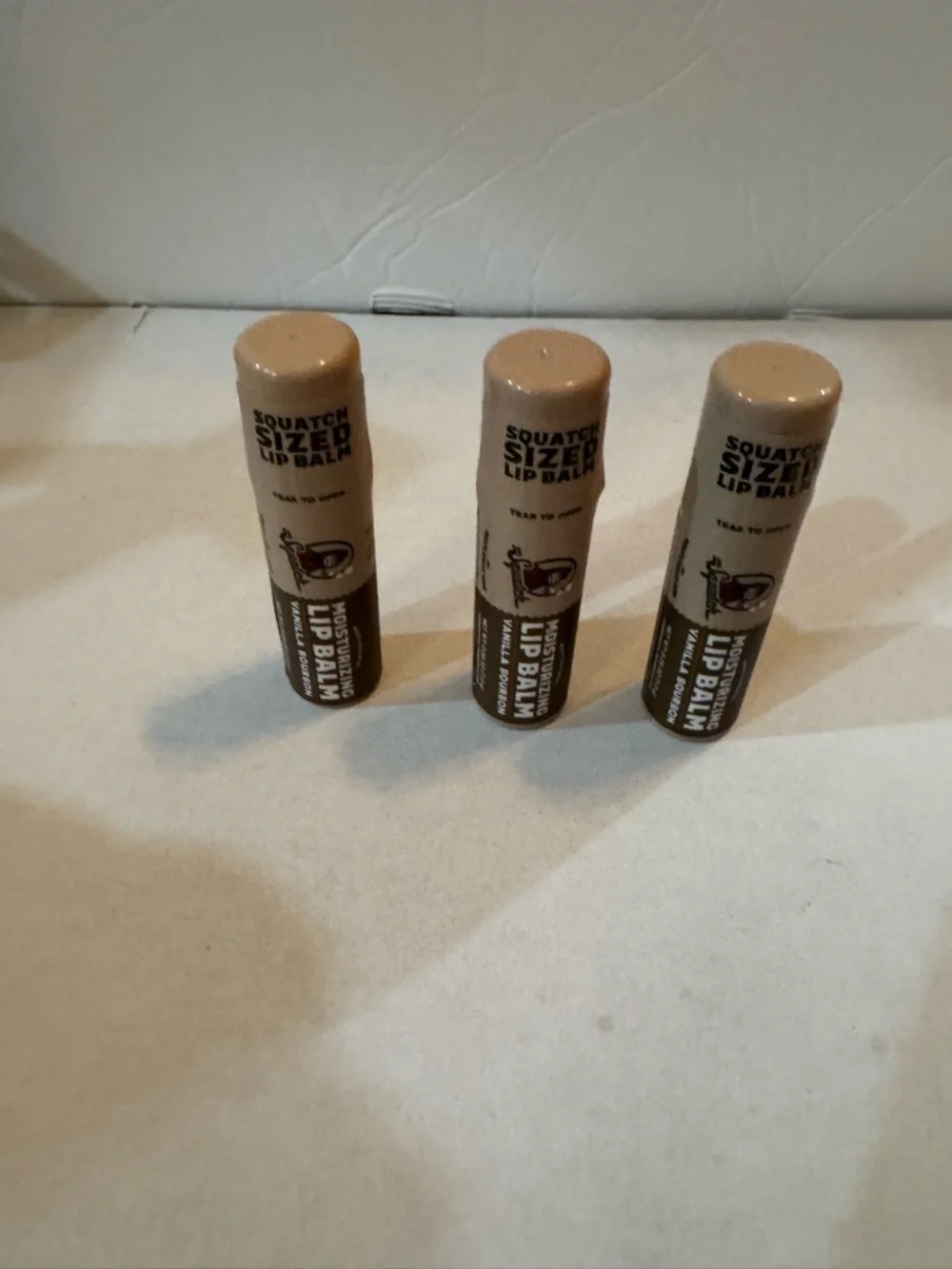 3 Dr. Squatch Vanilla Bourbon Natural Lip Balm for Men, 0.25 oz